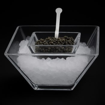 Blown glass caviar service
